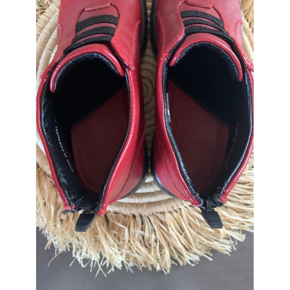 DANSKO Erin Red Leather Slip On Zip Up Leather Ankle Boots 37 - Picture 7 of 16